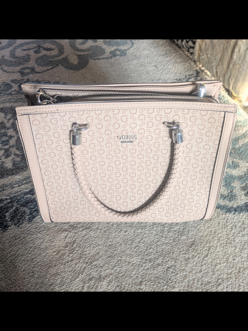 GUESS Pale Pink Logo Satchel